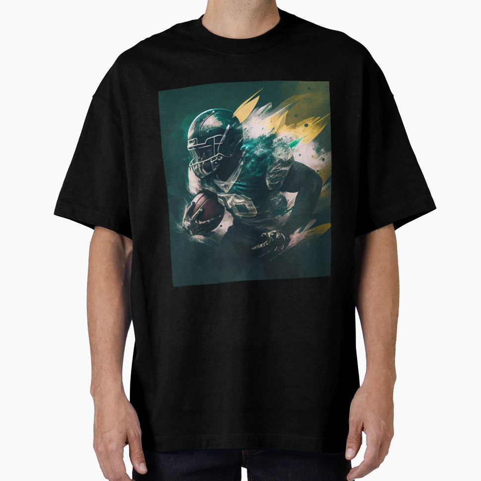 Dynamic American Football Player T-Shirt - Minimalist Print Unisex - T-Shirt, Sweatshirt, Hoodie