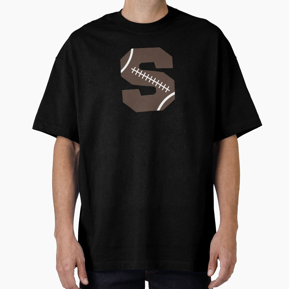 Personalized Football Initial S T-Shirt - Streetwear Style Men Women - T-Shirt, Sweatshirt, Hoodie
