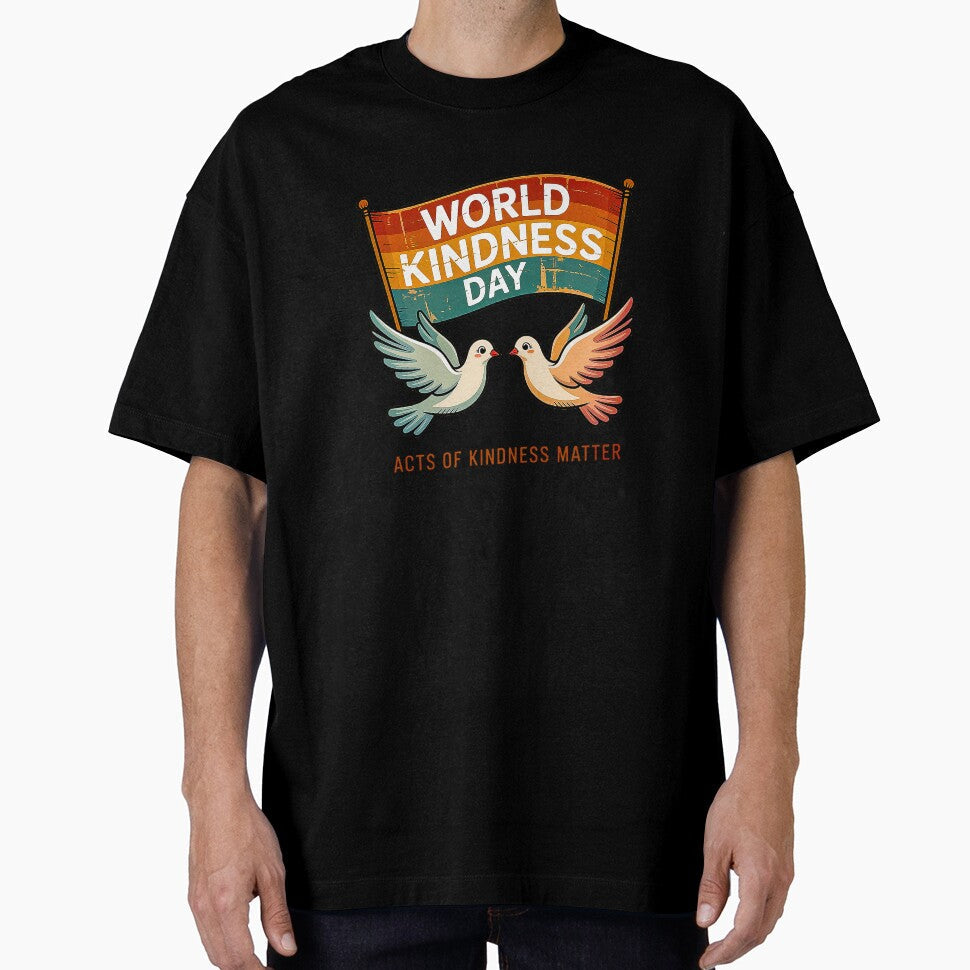 Vintage World Kindness Day Retro Doves Love Design by - Adult & Kids T-Shirts, Sweatshirts & Hoodies apparel design preview 1