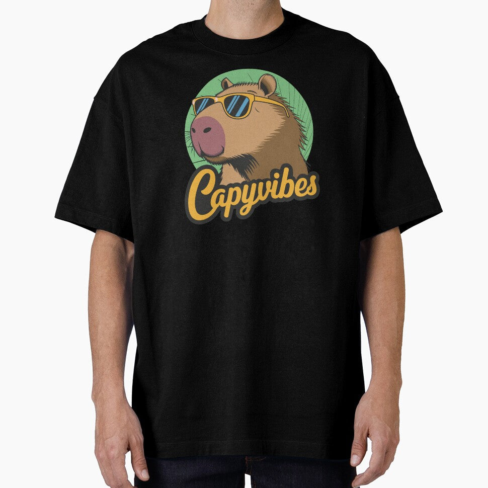 Capybara Cool Vibes–Funny with Sunglasses Retro - Adult & Kids T-Shirts, Sweatshirts & Hoodies apparel design preview 1
