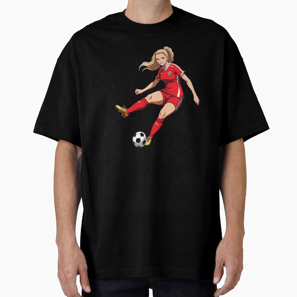 Blonde Soccer Player T-Shirt - Trendy Graphic for Adults - T-Shirt, Sweatshirt, Hoodie