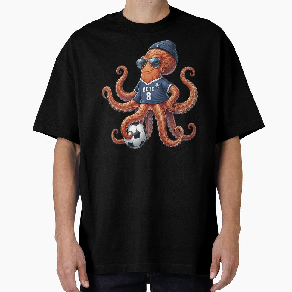 Octopus Plays Football T-Shirt - Casual Everyday Wear Men Women - T-Shirt, Sweatshirt, Hoodie