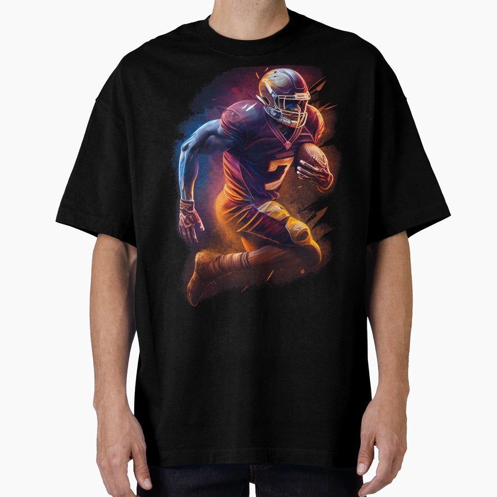 Running American Football Player T-Shirt - Minimalist Print for Adults - T-Shirt, Sweatshirt, Hoodie