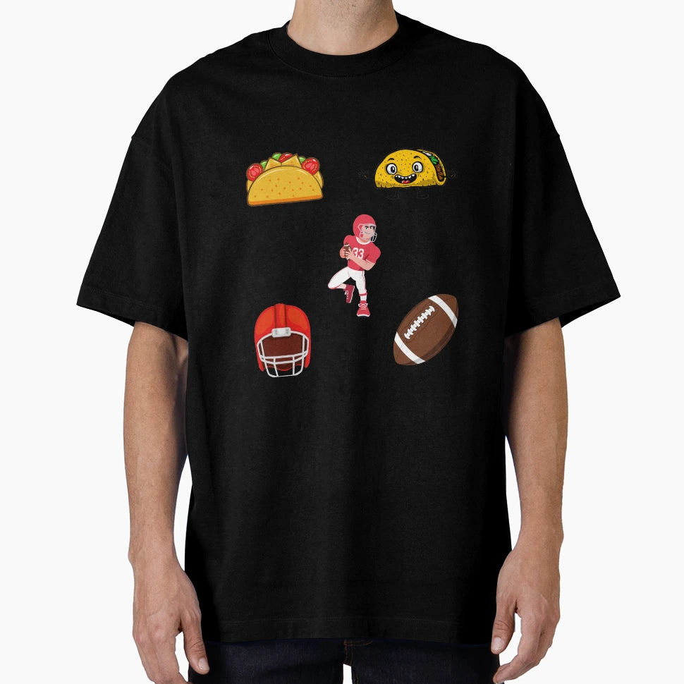 Football And Tacos Funny Tacos T-Shirt - Custom Art Print Men Women - T-Shirt, Sweatshirt, Hoodie