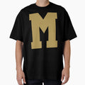 Alphabet Gold M Sports Letter M T-Shirt - Trendy Graphic for Adults - T-Shirt, Sweatshirt, Hoodie