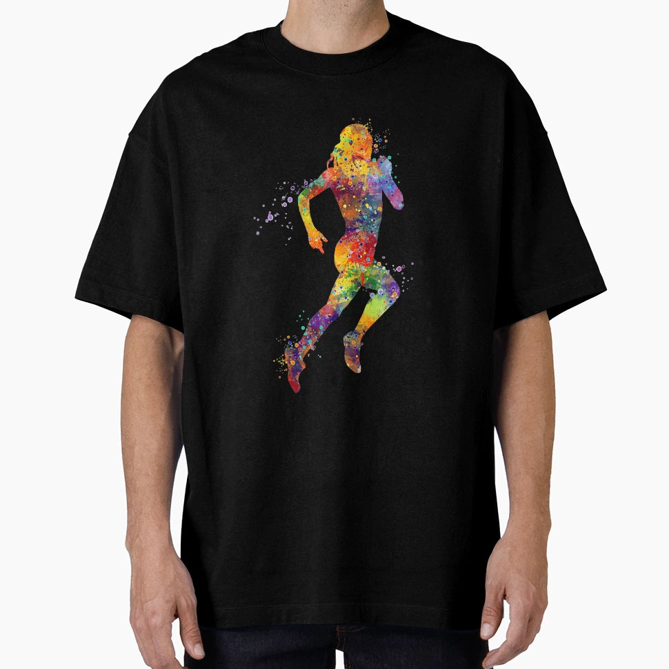 Running Watercolor T-Shirt - Casual Everyday Wear Men Women - T-Shirt, Sweatshirt, Hoodie
