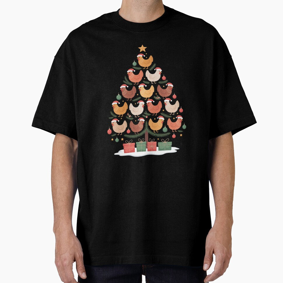 Festive Chicken Christmas Tree for Holiday by - Adult & Kids T-Shirts, Sweatshirts & Hoodies apparel design preview 1