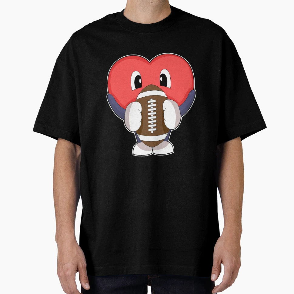 Heart American Football Sports T-Shirt - Aesthetic Graphic Men Women - T-Shirt, Sweatshirt, Hoodie