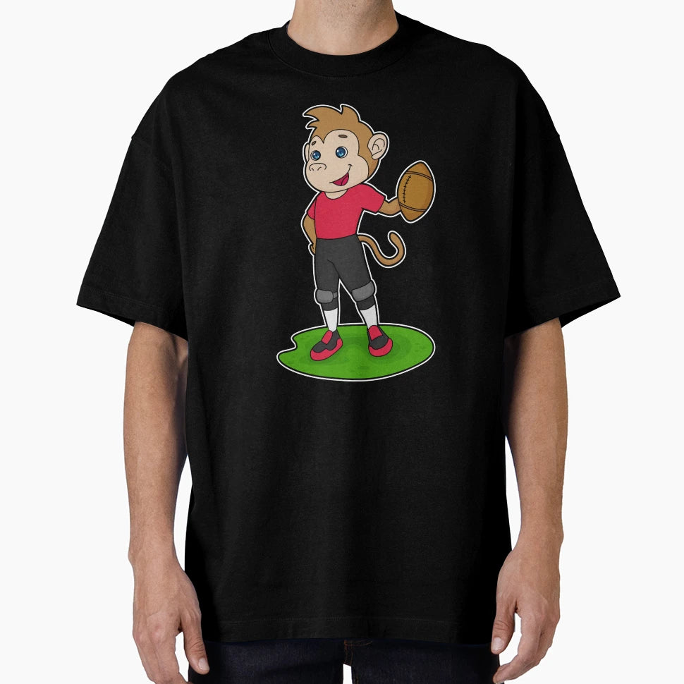 Monkey Football Player Football T-Shirt - Fun Novelty Design Unisex - T-Shirt, Sweatshirt, Hoodie