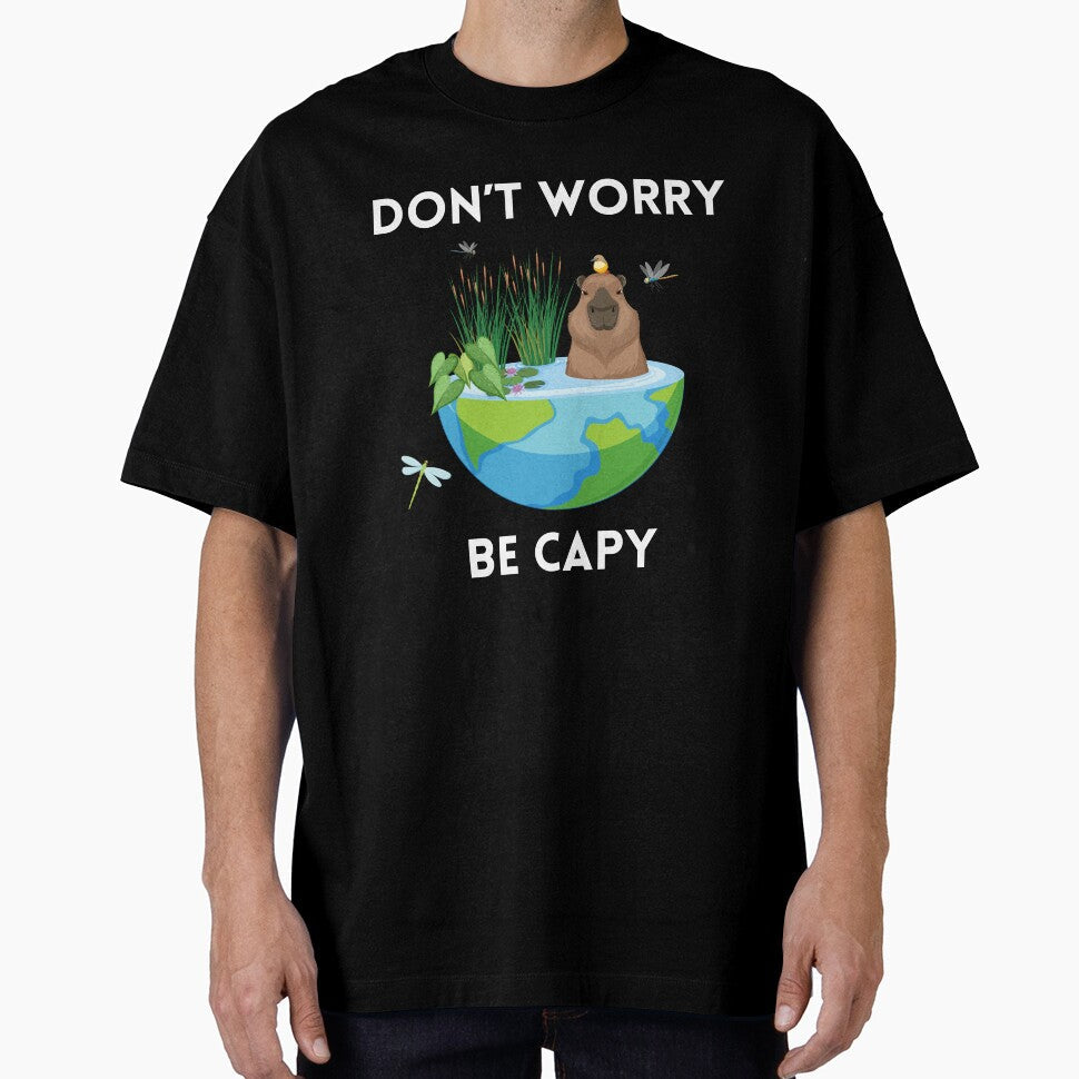 Funny Don't Worry Be Capy Cute Capybara Exotic Crazy - Adult & Kids T-Shirts, Sweatshirts & Hoodies apparel design preview 1