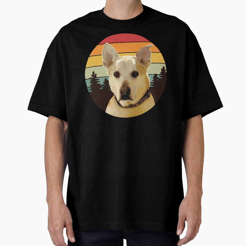 DOG FACE SHIBA mut FOREST RETRO PINES SUNSET GIFT by - Adult & Kids T-Shirts, Sweatshirts & Hoodies apparel design preview 1