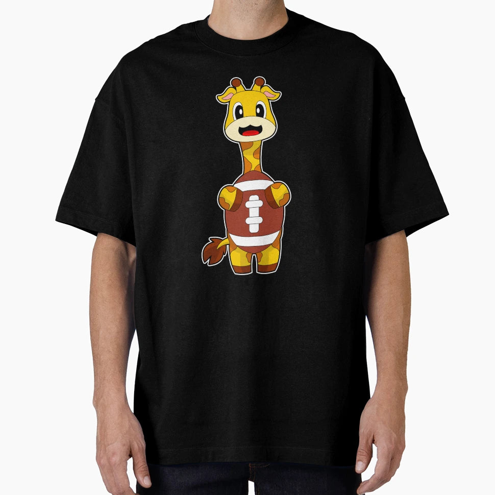 Giraffe American Football Sports T-Shirt - Minimalist Print Men Women - T-Shirt, Sweatshirt, Hoodie