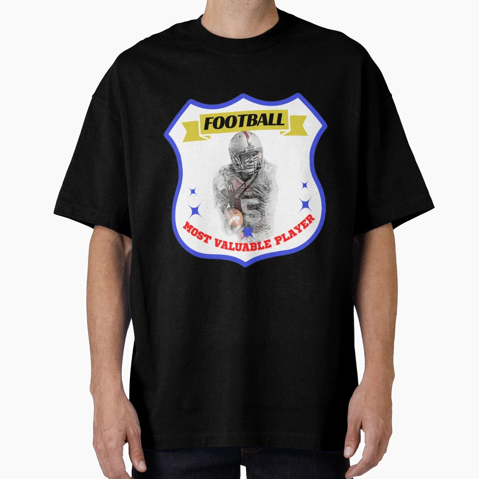 Most Valuable Player Football Crest T-Shirt - Graphic Print for Adults - T-Shirt, Sweatshirt, Hoodie