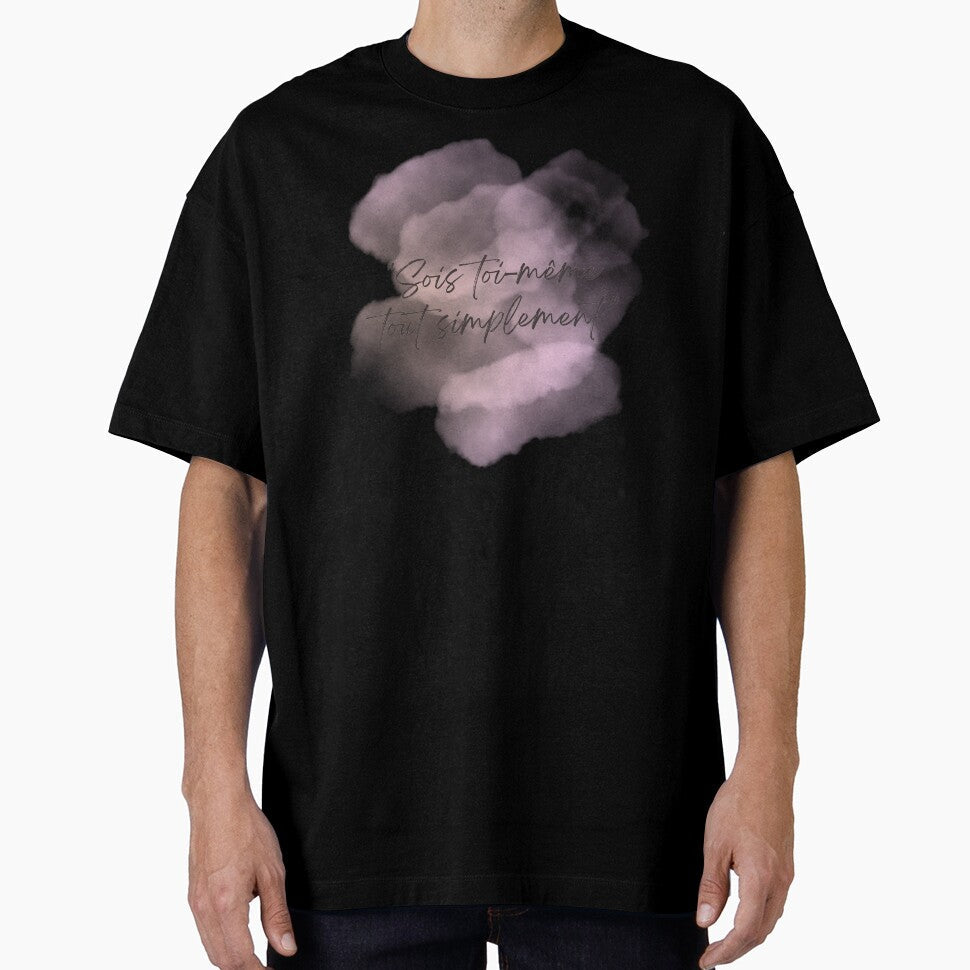 Simply be yourself in French with a pink cloud by - Adult & Kids T-Shirts, Sweatshirts & Hoodies apparel design preview 1