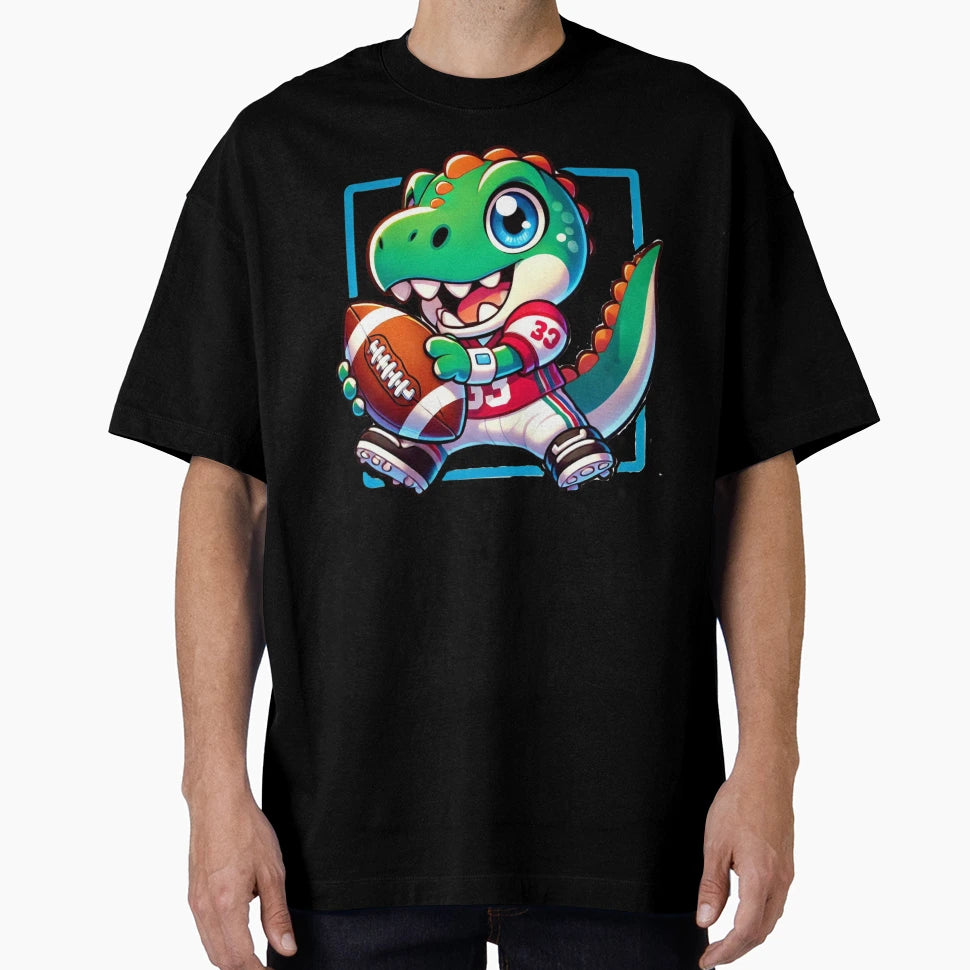 Anime Tyrannosaurus Rex Playing American T-Shirt - Graphic Print Unisex - T-Shirt, Sweatshirt, Hoodie