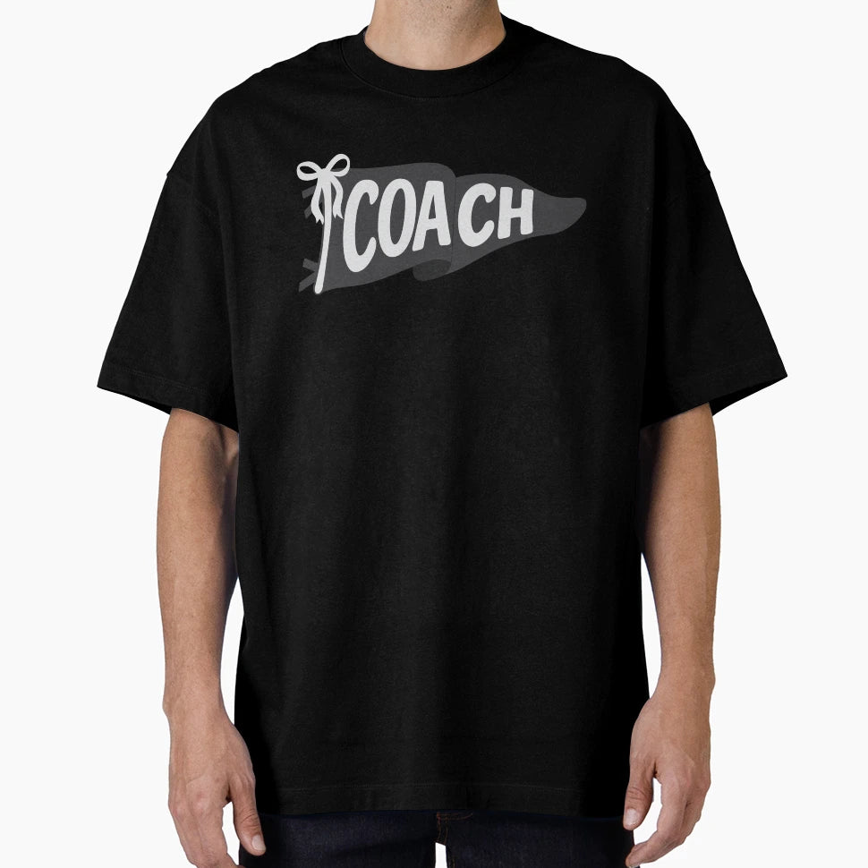 Coach Pennant Flag Black T-Shirt - Trendy Graphic for Adults - T-Shirt, Sweatshirt, Hoodie
