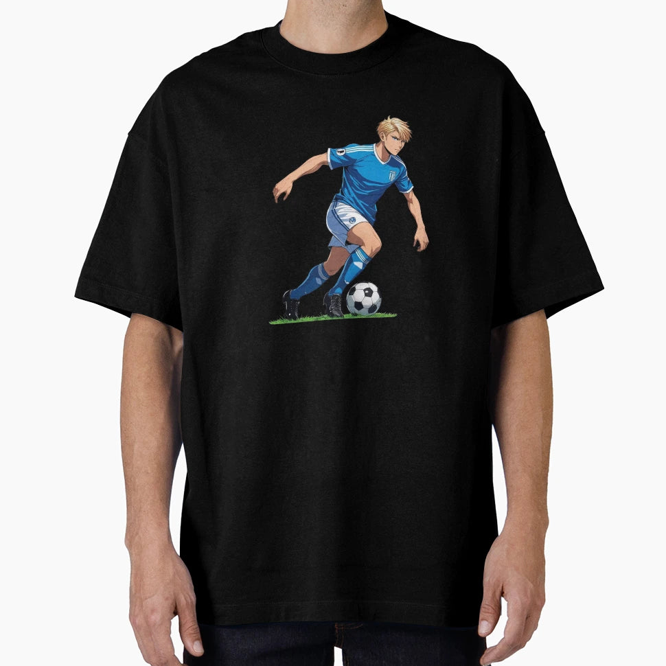 Soccer Player Blue Team T-Shirt - Trendy Graphic for Adults - T-Shirt, Sweatshirt, Hoodie
