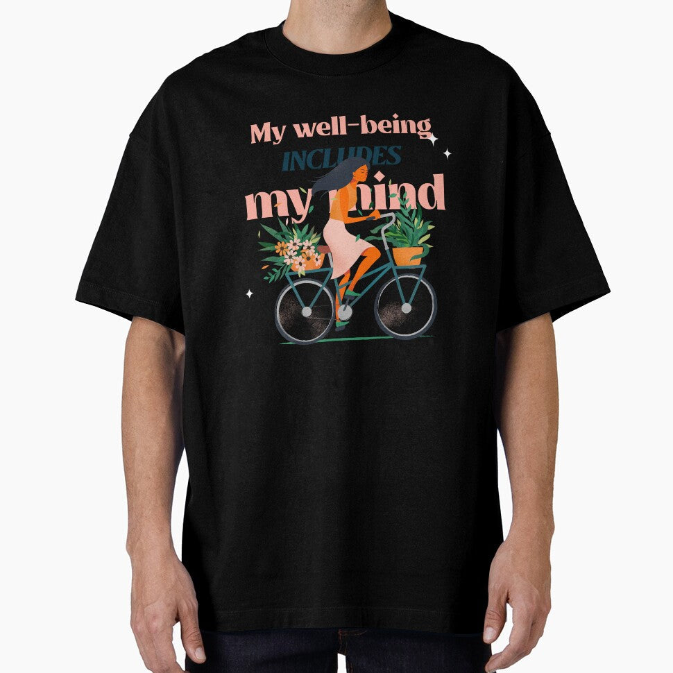 My well being includes mind woman cycling positive - Adult & Kids T-Shirts, Sweatshirts & Hoodies apparel design preview 1