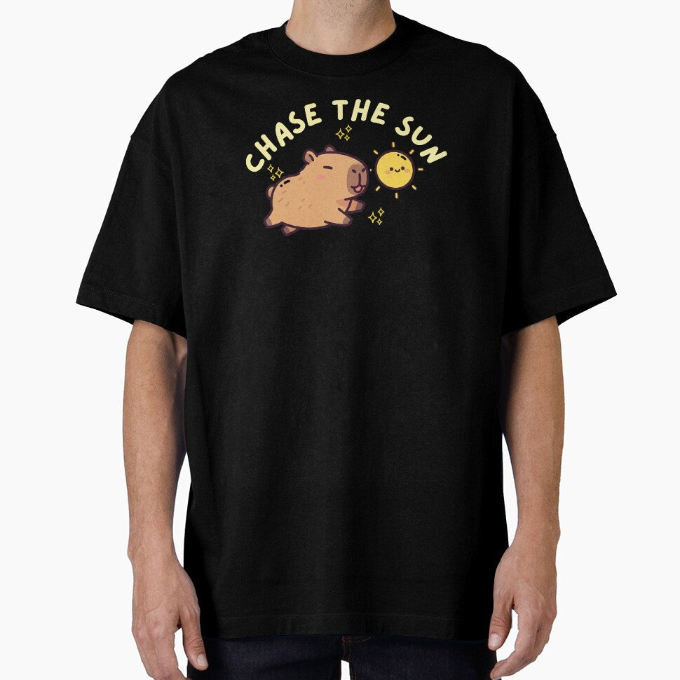 Chase The Sun Capybara by magic Yellow bus - Adult & Kids T-Shirts, Sweatshirts & Hoodies apparel design preview 1