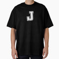 Letter J Initial J Varsity White T-Shirt - Custom Art Print Men Women - T-Shirt, Sweatshirt, Hoodie