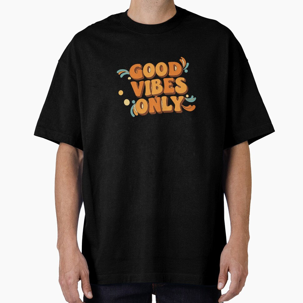 Good Vibes Only Retro Typography Design by Articooler - Adult & Kids T-Shirts, Sweatshirts & Hoodies apparel design preview 1