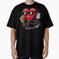 Funny Heart Playing Football Sports T-Shirt - Novelty Apparel for Adults - T-Shirt, Sweatshirt, Hoodie