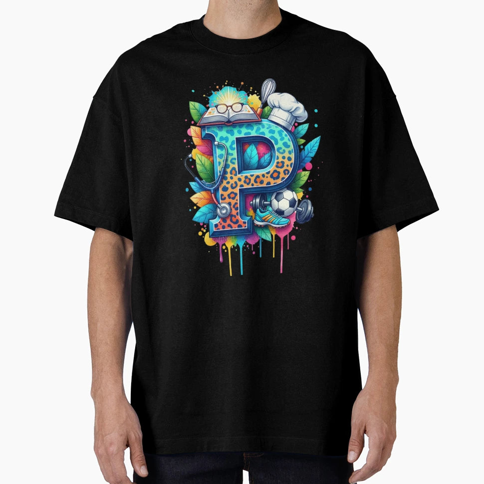 Alphabet Fusion Art Letter P Z T-Shirt - Custom Art Print for Adults - T-Shirt, Sweatshirt, Hoodie
