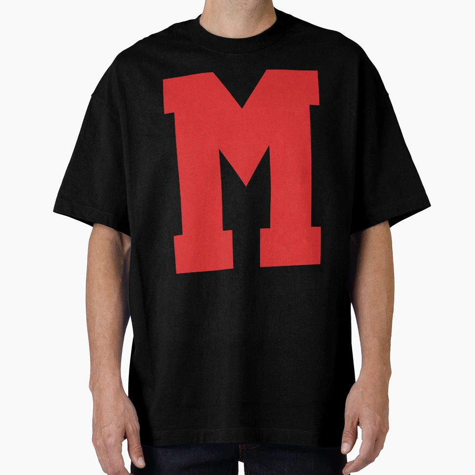 Alphabet Red M Sports Letter M T-Shirt - Trendy Graphic Men Women - T-Shirt, Sweatshirt, Hoodie