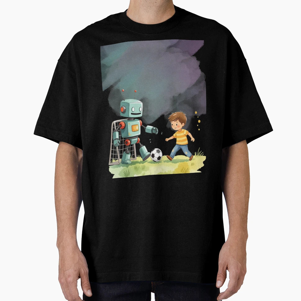Robot And His Buddy Embarked Kickoff T-Shirt - Novelty Apparel Unisex - T-Shirt, Sweatshirt, Hoodie