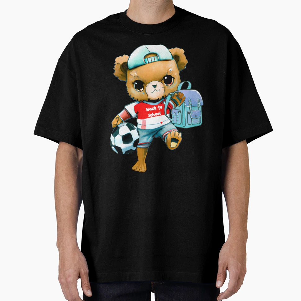 Football Bear Back To School T-Shirt - Casual Everyday Wear Unisex - T-Shirt, Sweatshirt, Hoodie
