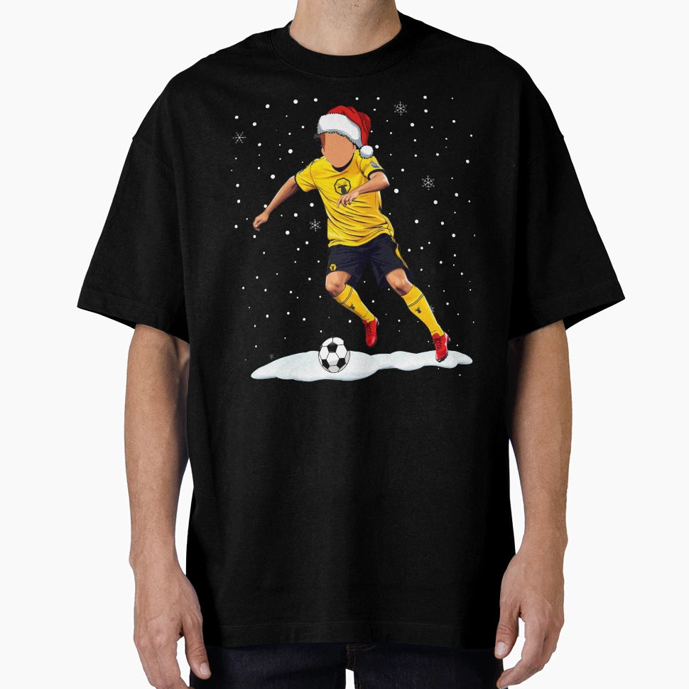 Footballer Chrsitmas Yellow Black T-Shirt - Streetwear Style Men Women - T-Shirt, Sweatshirt, Hoodie