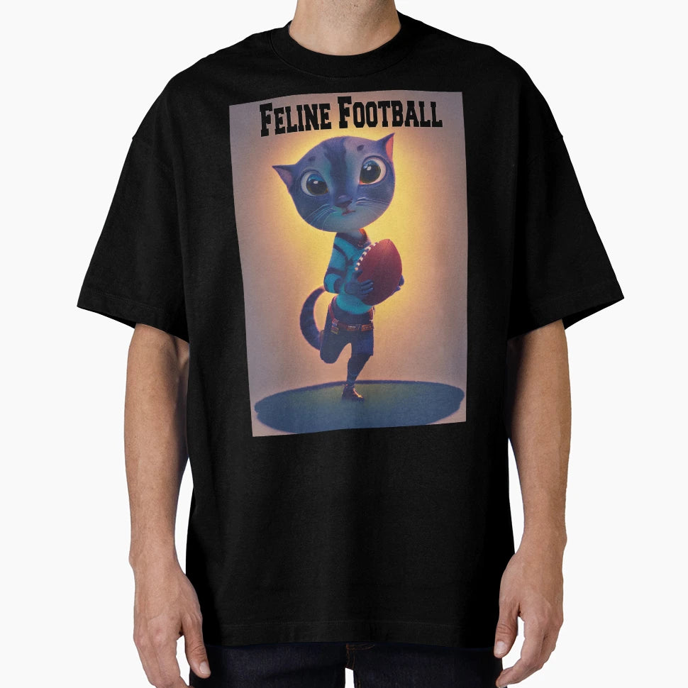 Feline Football T-Shirt - Casual Everyday Wear Unisex - T-Shirt, Sweatshirt, Hoodie