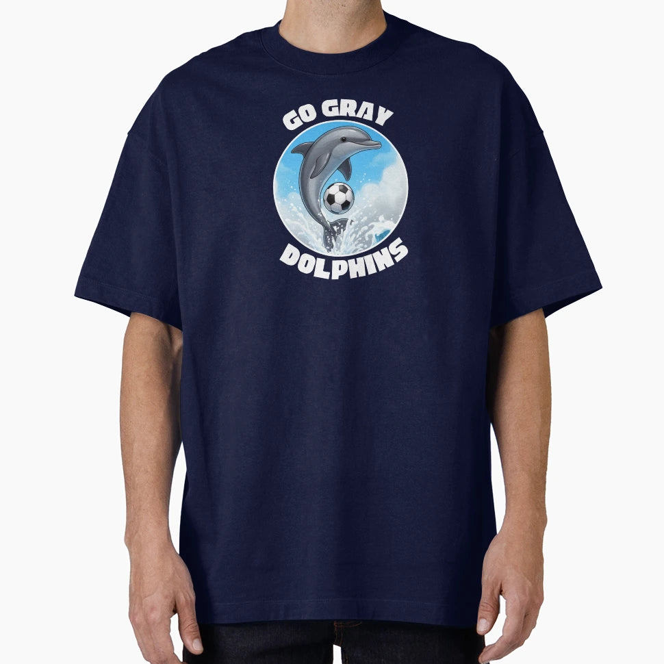 Go Gray Dolphins Soccer Team T-Shirt - Minimalist Print Men Women - T-Shirt, Sweatshirt, Hoodie