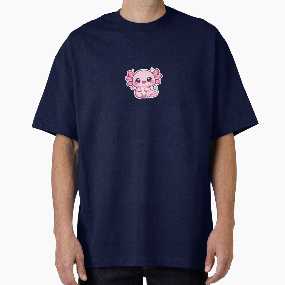 Cute Pink Axolotl Kawaii Cartoon Adorable Pastel - Adult & Kids T-Shirts, Sweatshirts & Hoodies apparel design preview 1