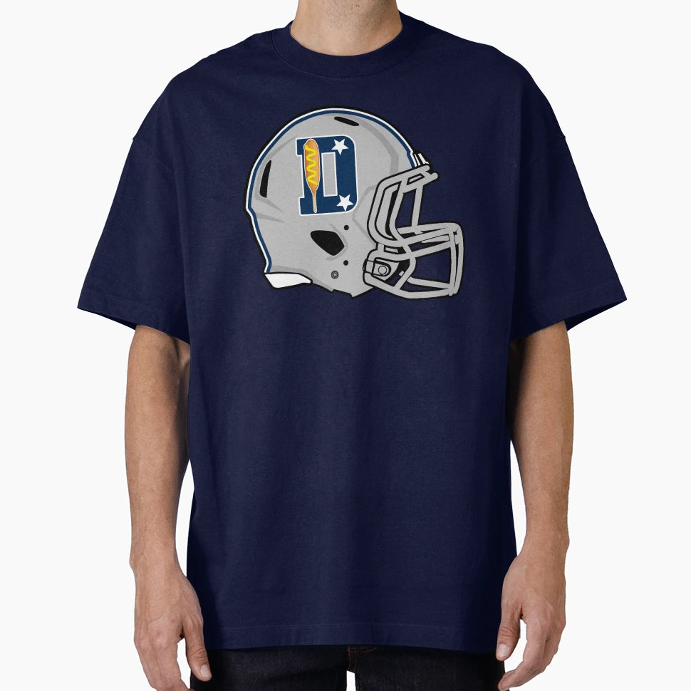 Dallas Corn Dogs Modern Helmet T-Shirt - Trendy Graphic for Adults - T-Shirt, Sweatshirt, Hoodie