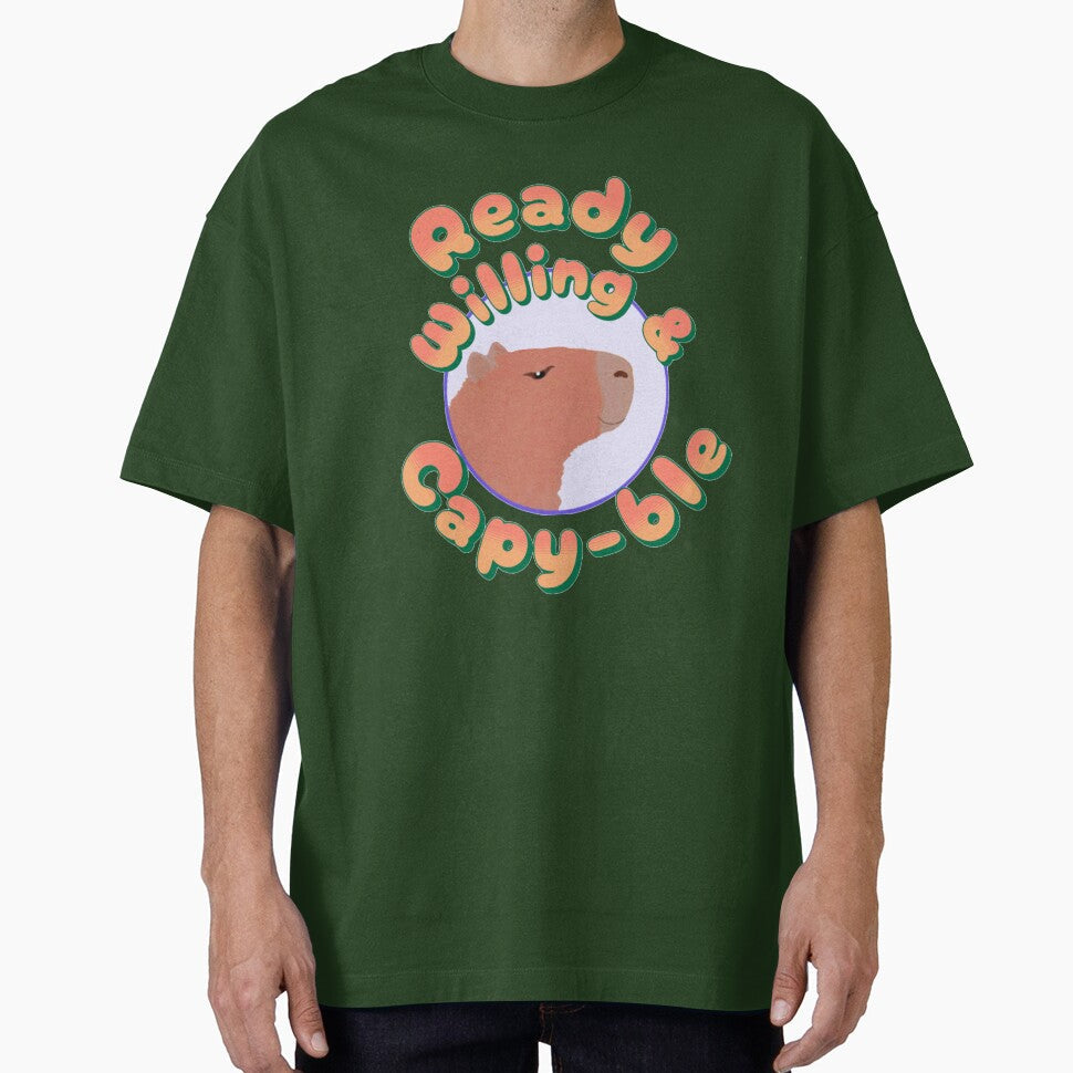 Ready Willing and Capy-ble Capybara by glowvim - Adult & Kids T-Shirts, Sweatshirts & Hoodies apparel design preview 1