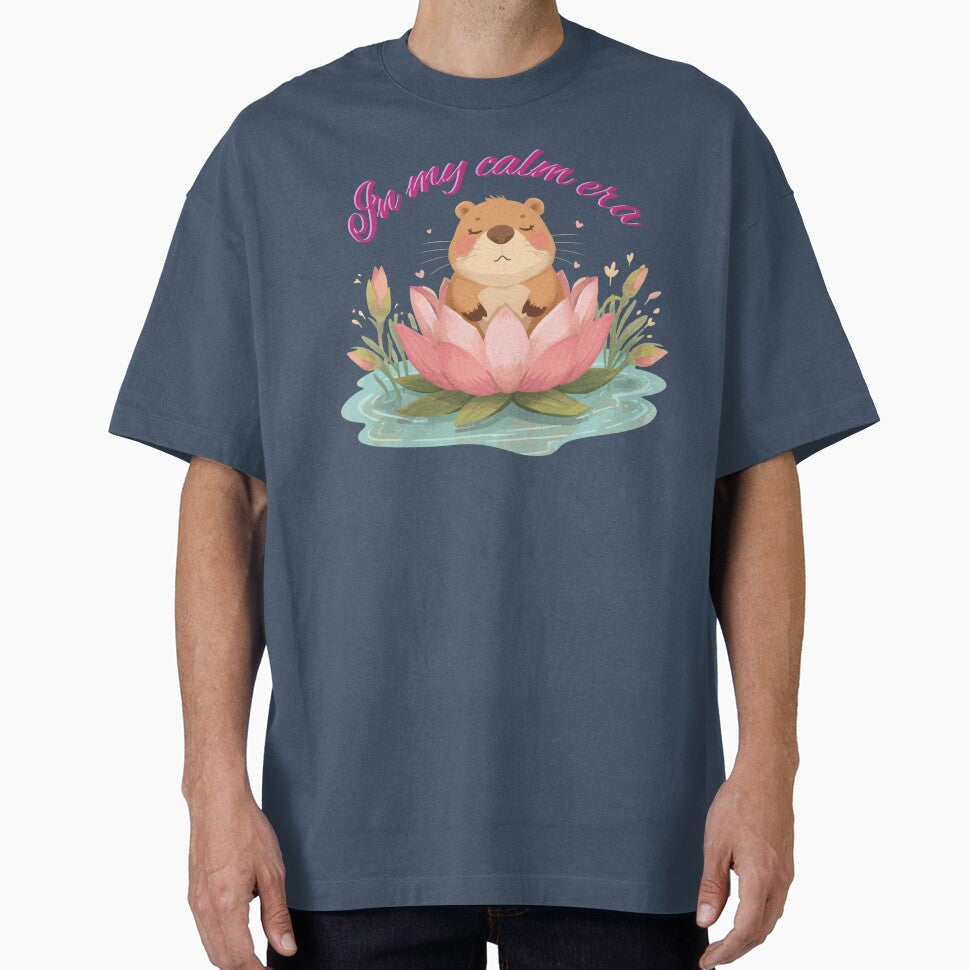 In My Calm Era Cute Capybara Lotus by TheFrameVault - Adult & Kids T-Shirts, Sweatshirts & Hoodies apparel design preview 1