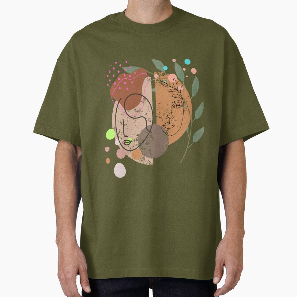 Boho Style Two Woman Face by ARTCLAYSTO - Adult & Kids T-Shirts, Sweatshirts & Hoodies apparel design preview 1