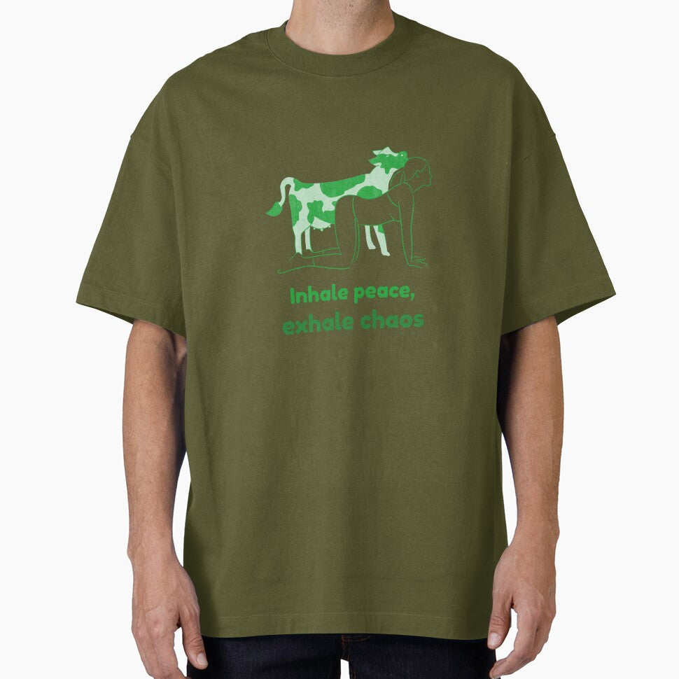 Cow Yoga Pose Bitilasana Inhale Peace Exhale Chaos - Adult & Kids T-Shirts, Sweatshirts & Hoodies apparel design preview 1