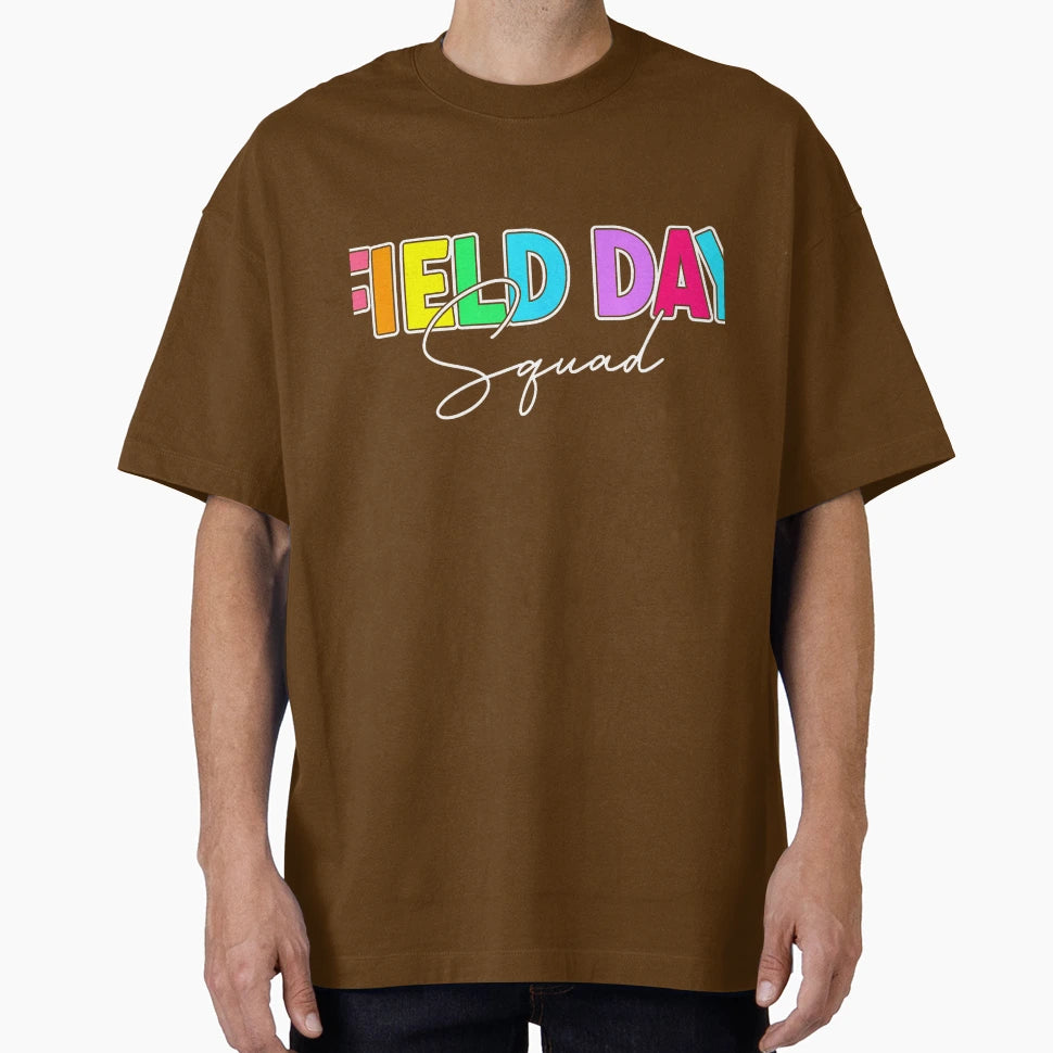 Field Day Squad Teacher First Last T-Shirt - Novelty Apparel for Adults - T-Shirt, Sweatshirt, Hoodie