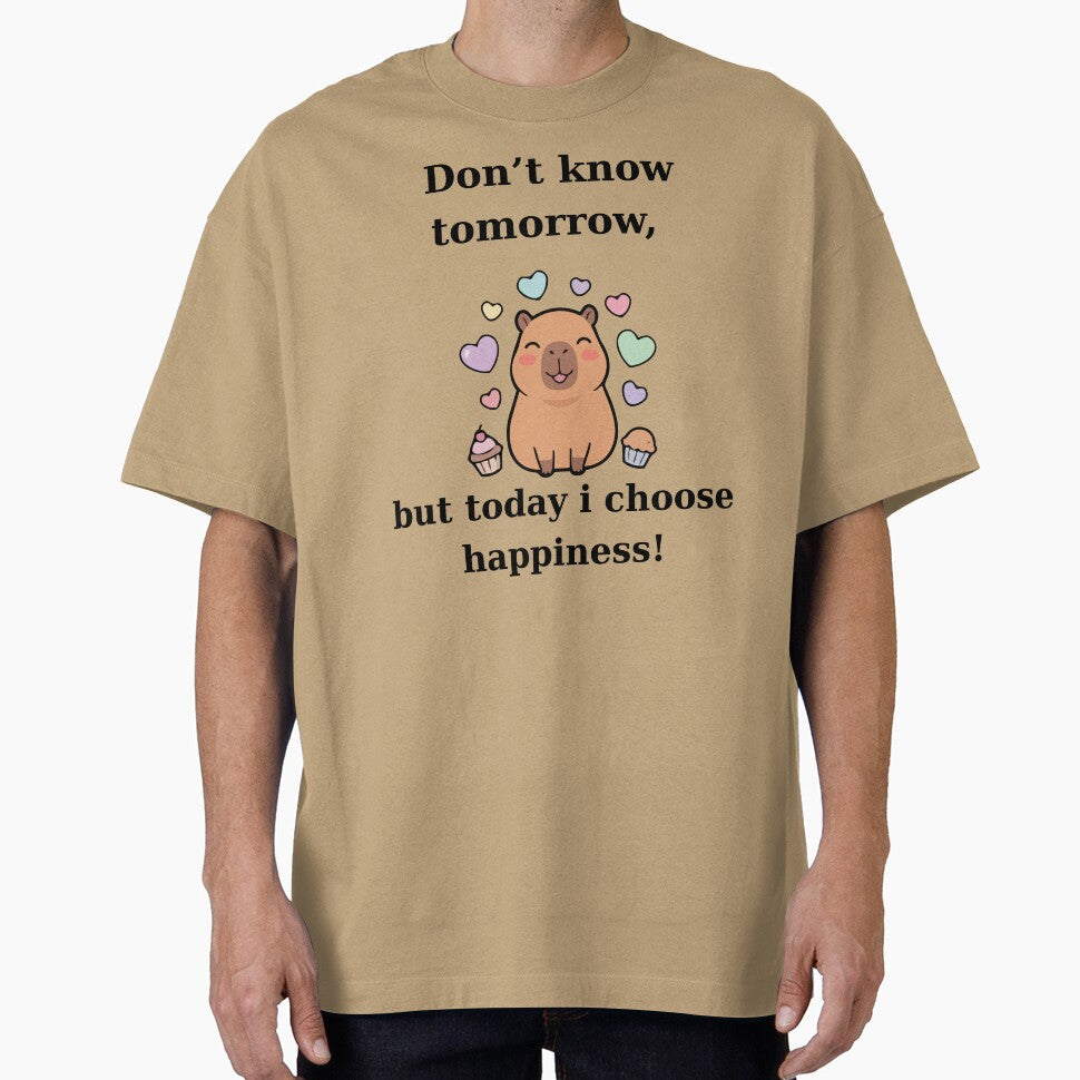 Cute Capybara Today I Choose Happiness Design by - Adult & Kids T-Shirts, Sweatshirts & Hoodies apparel design preview 1