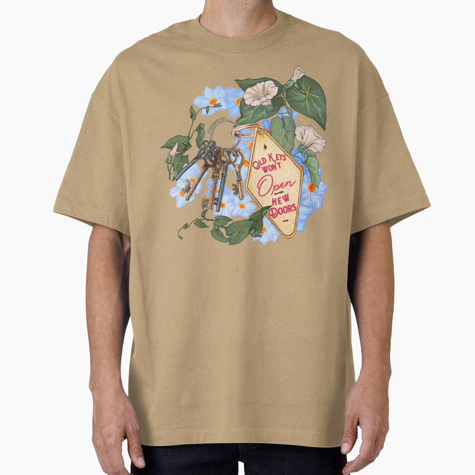 Old Keys Won't Open New Doors by fabfeminist - Adult & Kids T-Shirts, Sweatshirts & Hoodies apparel design preview 1