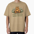 Less Drama More Peace Capybara Mindfulness Retro - Adult & Kids T-Shirts, Sweatshirts & Hoodies apparel design preview 1