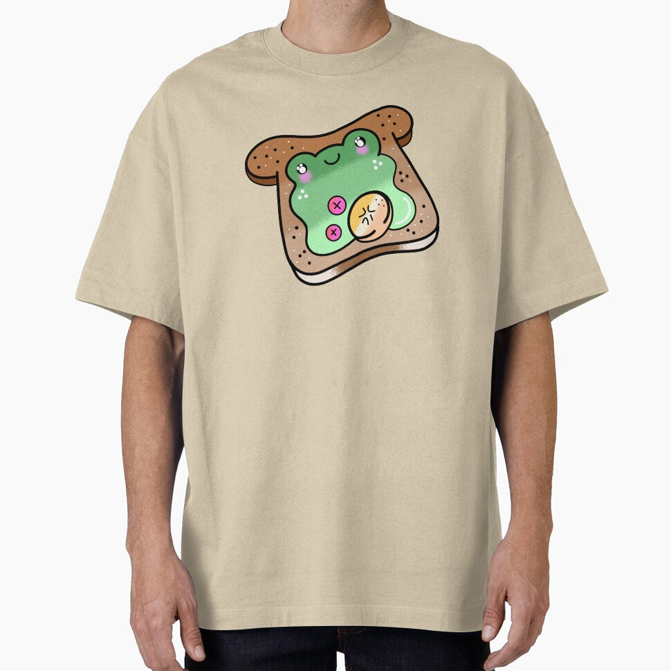 Cute adorable Kawaii froggy bread cartoon by - Adult & Kids T-Shirts, Sweatshirts & Hoodies apparel design preview 1