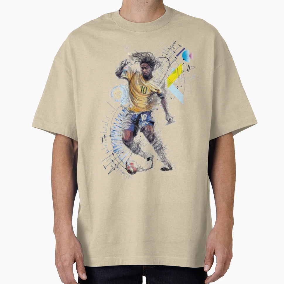 Ronaldinho Playmaker Footballer T-Shirt - Trendy Graphic for Adults - T-Shirt, Sweatshirt, Hoodie