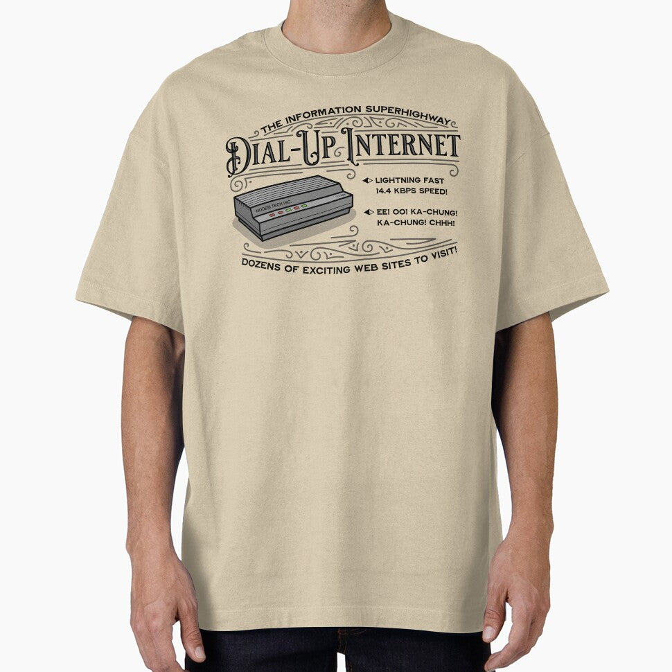 Vintage Dial Up Internet by vonplatypus - Adult & Kids T-Shirts, Sweatshirts & Hoodies apparel design preview 1