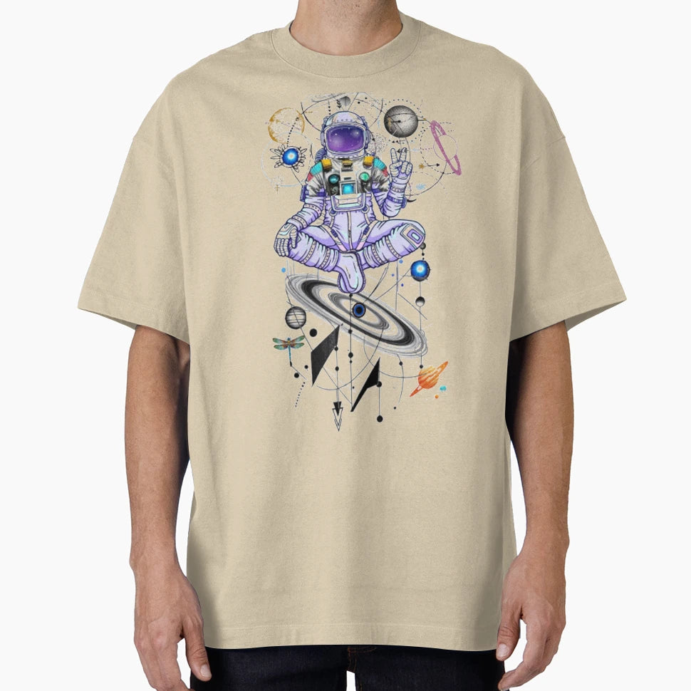 Astronaut Spacesuit Doing Yoga T-Shirt - Aesthetic Graphic Unisex - T-Shirt, Sweatshirt, Hoodie