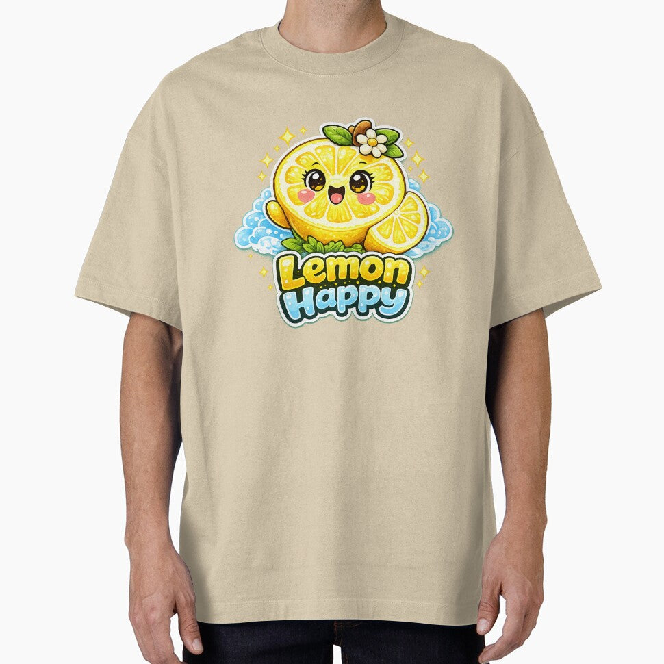 Happy Lemon Kawaii Cute Design by apanoracar - Adult & Kids T-Shirts, Sweatshirts & Hoodies apparel design preview 1