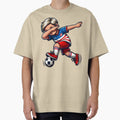 Dabbing Soccer Usa Flag Jersey T-Shirt - Trendy Graphic for Adults - T-Shirt, Sweatshirt, Hoodie