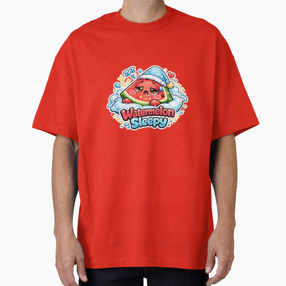 Sleepy Watermelon Kawaii Cute Cozy Sleeping by - Adult & Kids T-Shirts, Sweatshirts & Hoodies apparel design preview 1